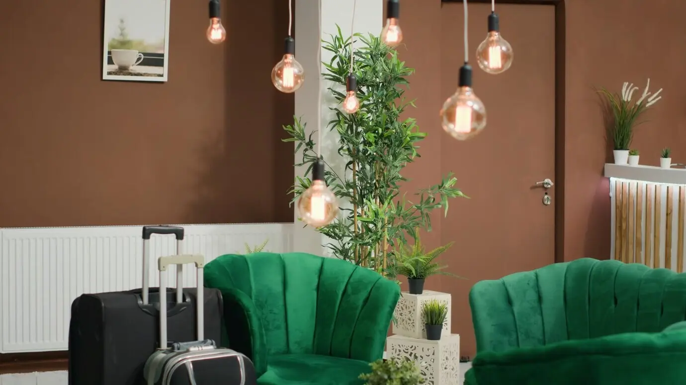 Пустая зона стойки регистрации отеля